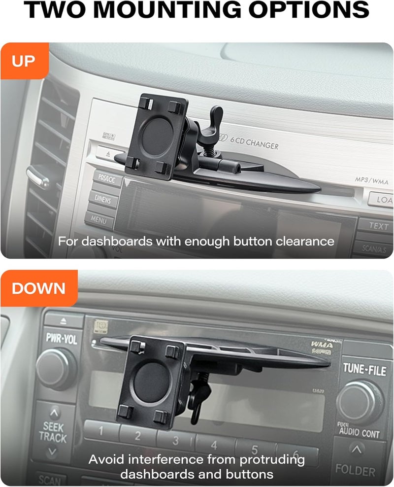 1Zero CD Slot Mount for CarPlay Screen, 360° Rotation Tool-Free Installation CarPlay CD Mount Compatible with 7-11 Inch Portable Car Play Screens & GPS Navigation - Image 5